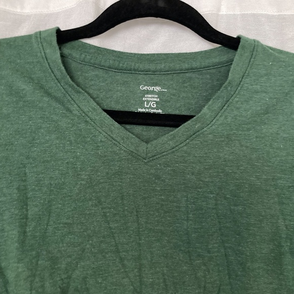 3/$10 SALE Hunter Green V Neck Tee - Picture 2 of 2